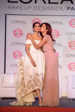 Katrina Kaif and Sonam Kapoor with l_oreal Paris unveil Matte or Gloss as the beauty trend for Cannes 2015 on 25th april 2015